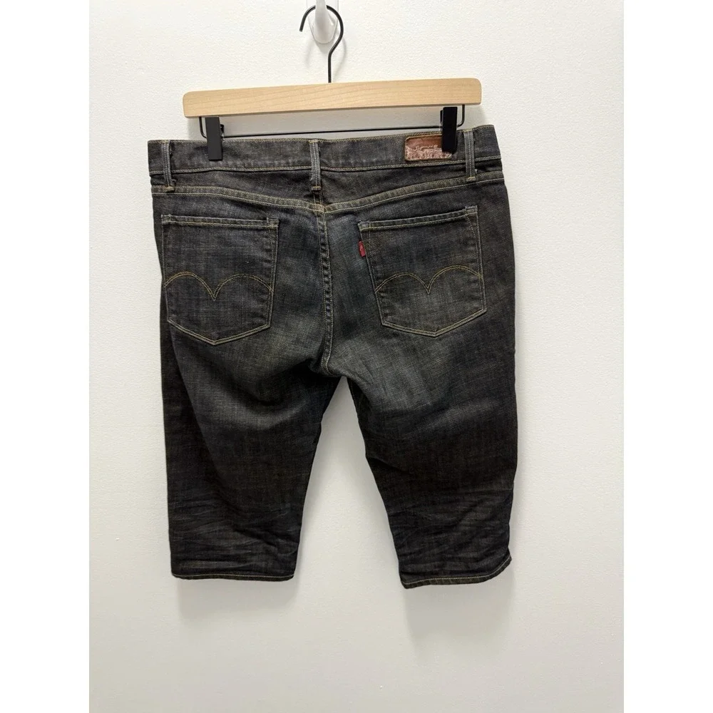 Levi's Capital E Denim Shorts Mens 31 Long Below‎ Knee Dark Wash Jeans USA Levis